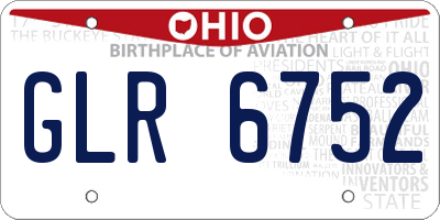OH license plate GLR6752