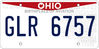 OH license plate GLR6757