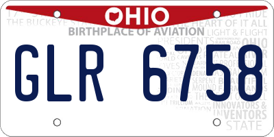 OH license plate GLR6758