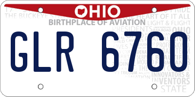 OH license plate GLR6760