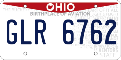 OH license plate GLR6762