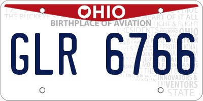 OH license plate GLR6766