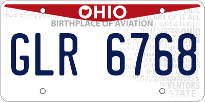 OH license plate GLR6768