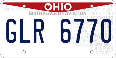 OH license plate GLR6770