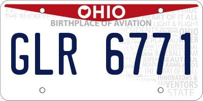 OH license plate GLR6771