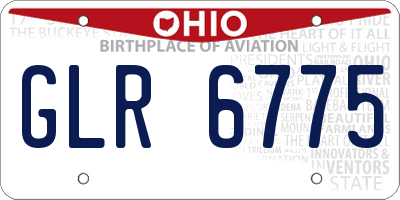 OH license plate GLR6775