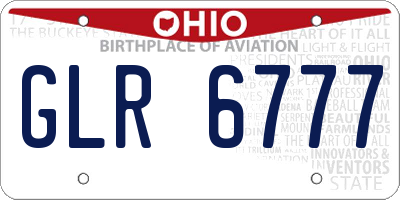 OH license plate GLR6777