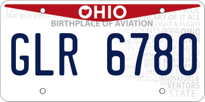 OH license plate GLR6780