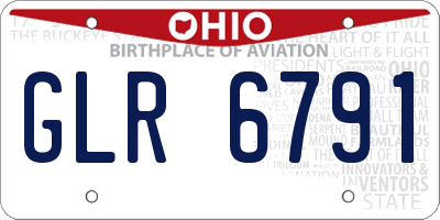 OH license plate GLR6791