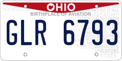 OH license plate GLR6793