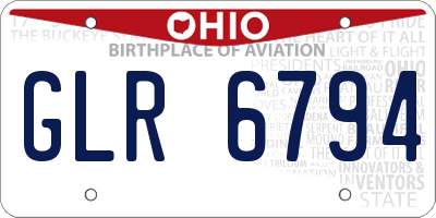 OH license plate GLR6794