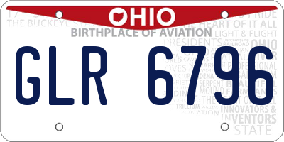 OH license plate GLR6796