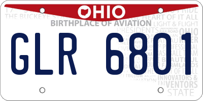 OH license plate GLR6801