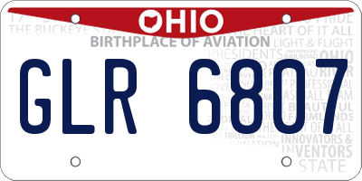 OH license plate GLR6807