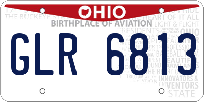 OH license plate GLR6813