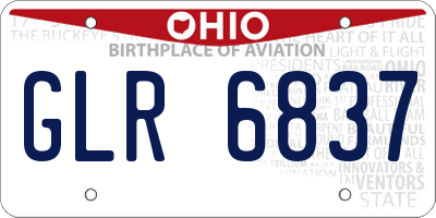 OH license plate GLR6837
