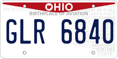 OH license plate GLR6840