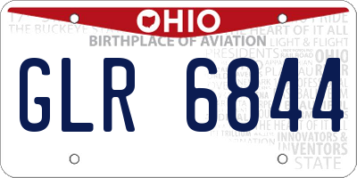 OH license plate GLR6844