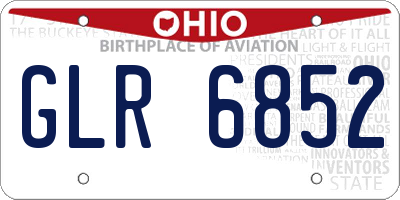 OH license plate GLR6852