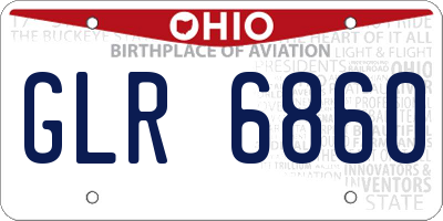 OH license plate GLR6860