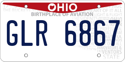 OH license plate GLR6867