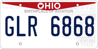 OH license plate GLR6868