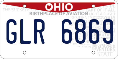 OH license plate GLR6869