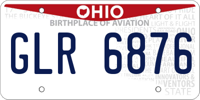 OH license plate GLR6876