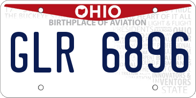 OH license plate GLR6896