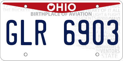 OH license plate GLR6903