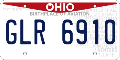 OH license plate GLR6910