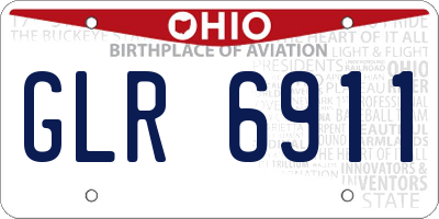 OH license plate GLR6911
