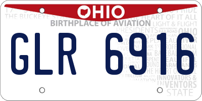 OH license plate GLR6916