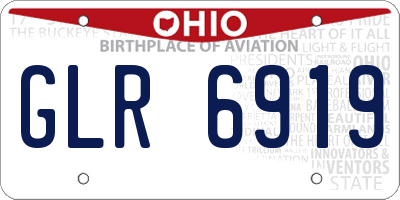 OH license plate GLR6919