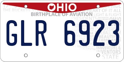 OH license plate GLR6923