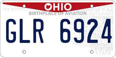 OH license plate GLR6924