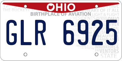 OH license plate GLR6925