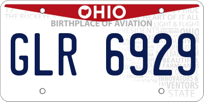 OH license plate GLR6929
