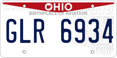 OH license plate GLR6934