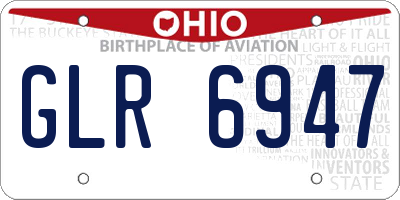 OH license plate GLR6947