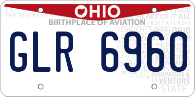 OH license plate GLR6960