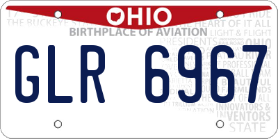 OH license plate GLR6967