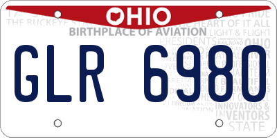 OH license plate GLR6980