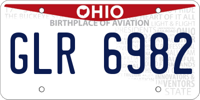 OH license plate GLR6982