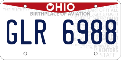 OH license plate GLR6988