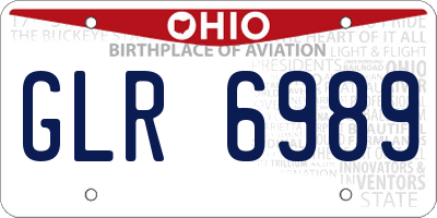 OH license plate GLR6989