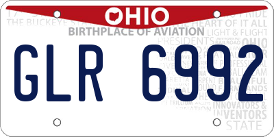 OH license plate GLR6992