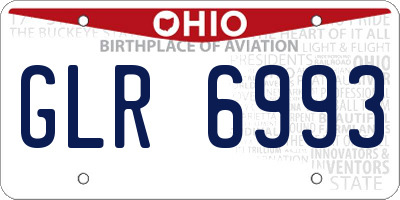 OH license plate GLR6993