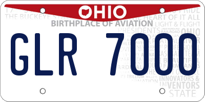 OH license plate GLR7000