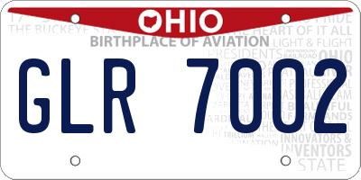 OH license plate GLR7002